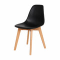 Chaise, coloris noir et naturel, pour la salle à manger ou la cuisine