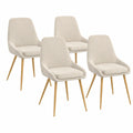 Chaise, en velours, coloris beige, pour la salle à manger ou la cuisine