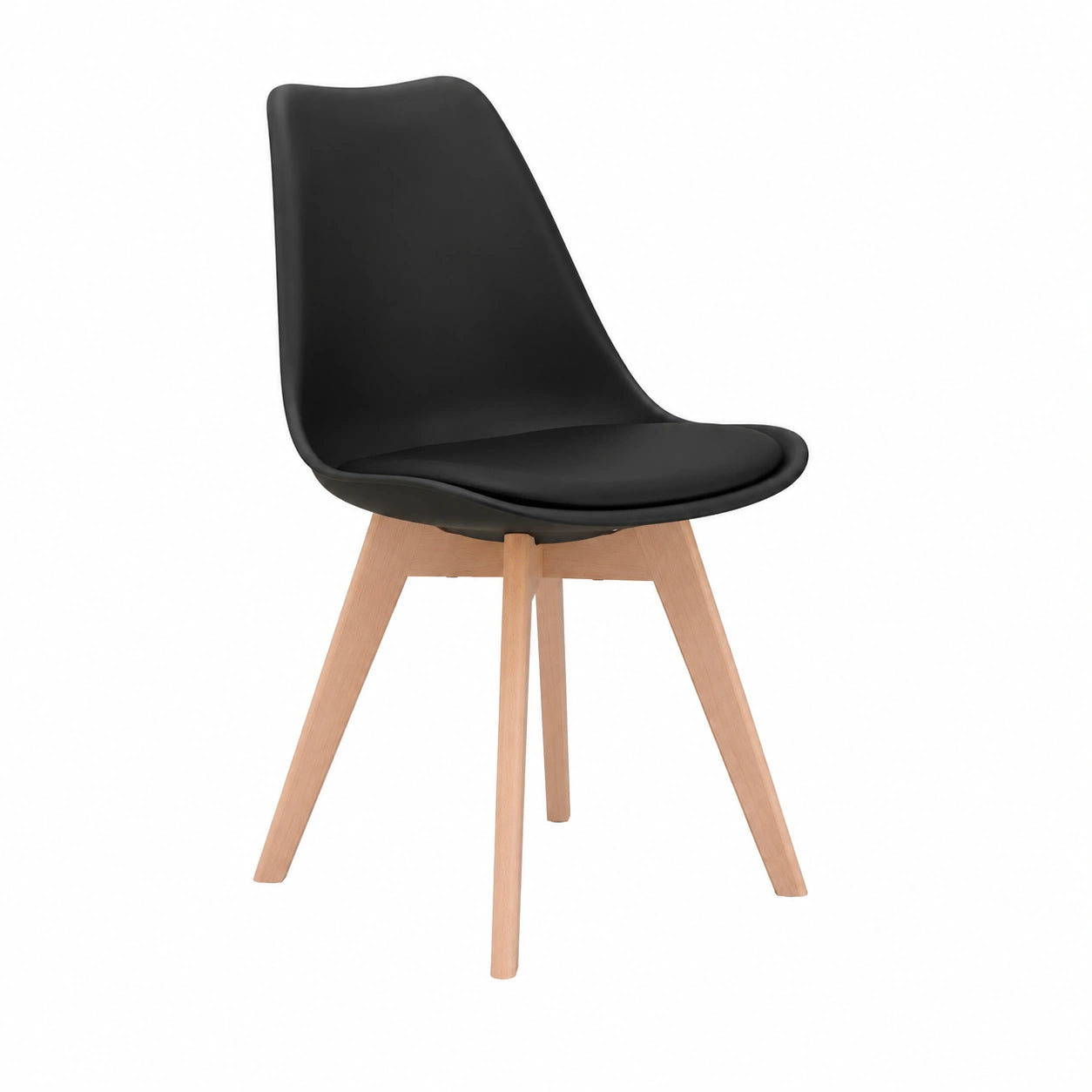 Chaise, en bois massif, avec coussin, coloris noir, pour la salle à manger ou la cuisine