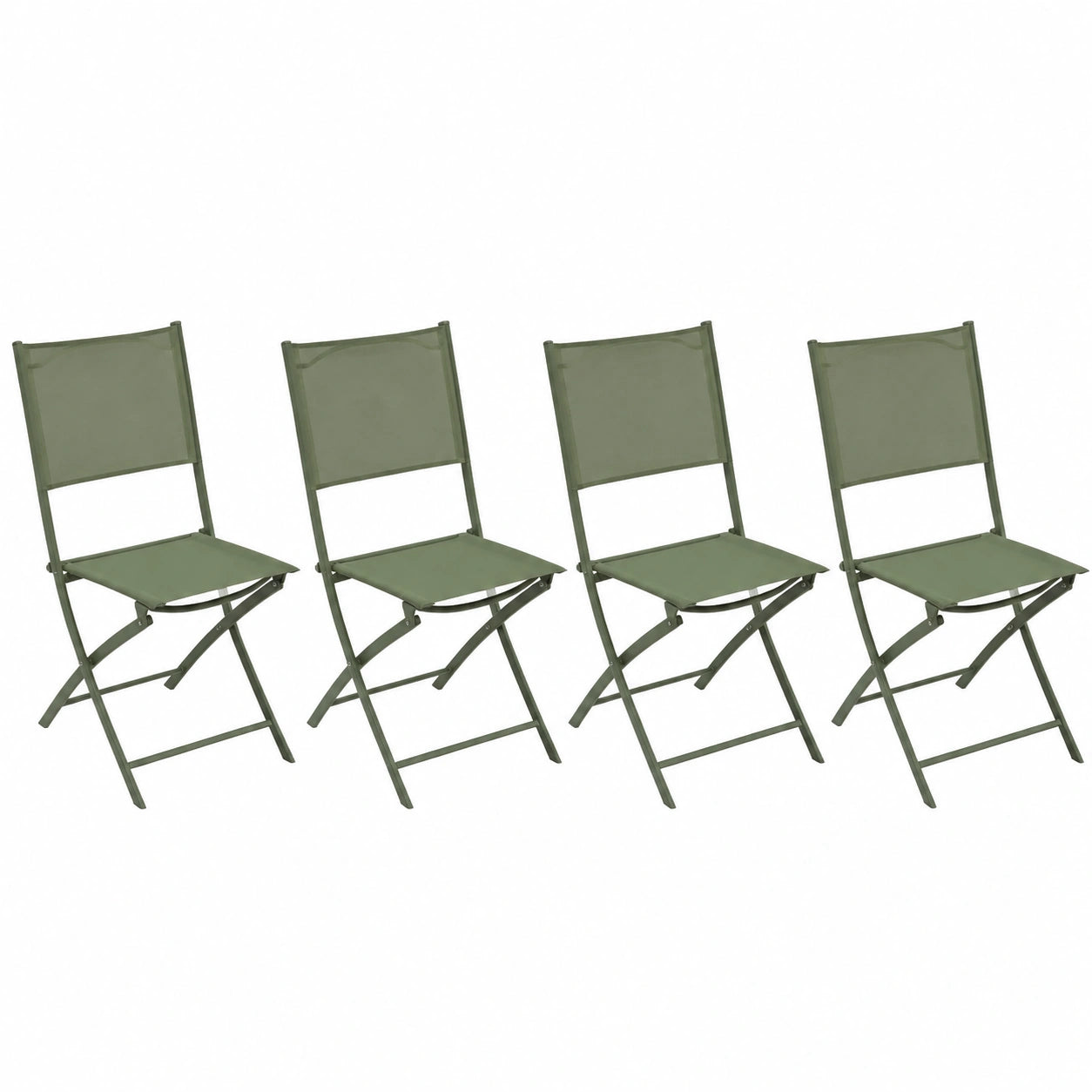 Chaise de jardin, en acier, pliable, coloris vert, 46 x 52 x 87 cm, pour la terrasse ou le jardin