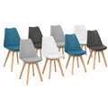 Chaise, coloris blanc et gris, pour la salle à manger ou la cuisine