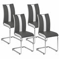 Chaise, coloris blanc et gris, pour la salle à manger ou la cuisine