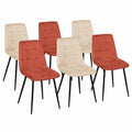 Chaise, en velours, coloris beige et terracotta, pour la salle à manger ou la cuisine