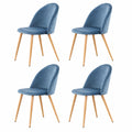 Chaise, avec coussin, rembourré, en velours, coloris bleu, pour la salle à manger ou la cuisine