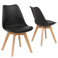 Chaise, avec coussin, rembourré, en cuir, coloris noir, pour la salle à manger ou la cuisine