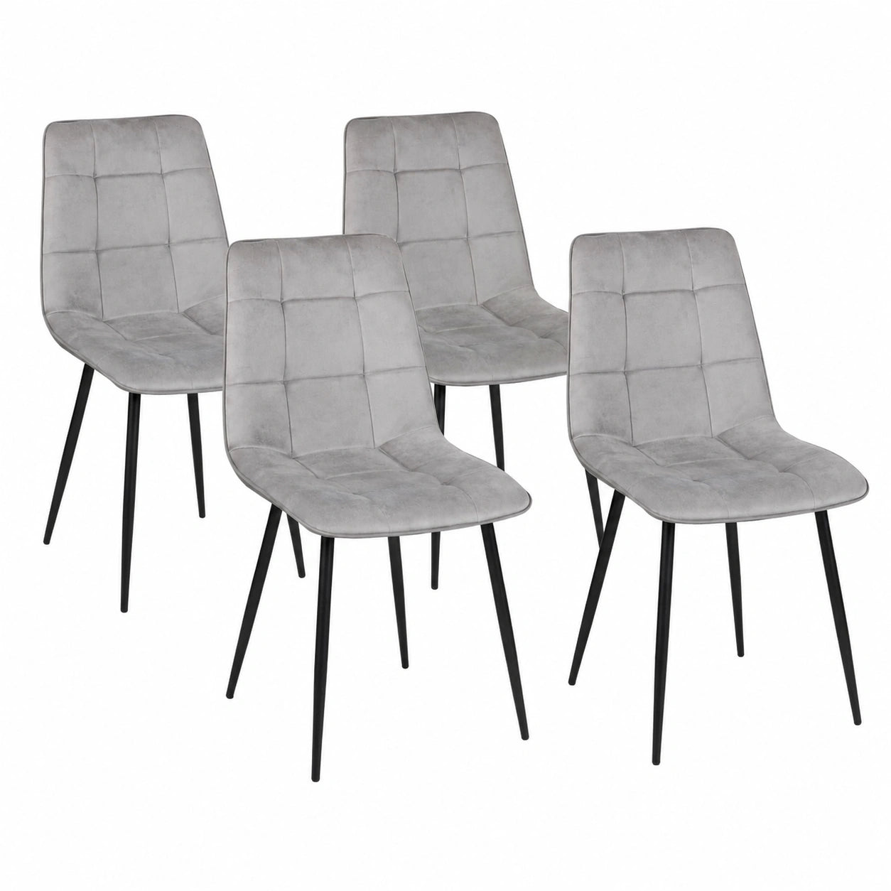 Chaise, en velours, coloris gris, pour la salle à manger ou la cuisine