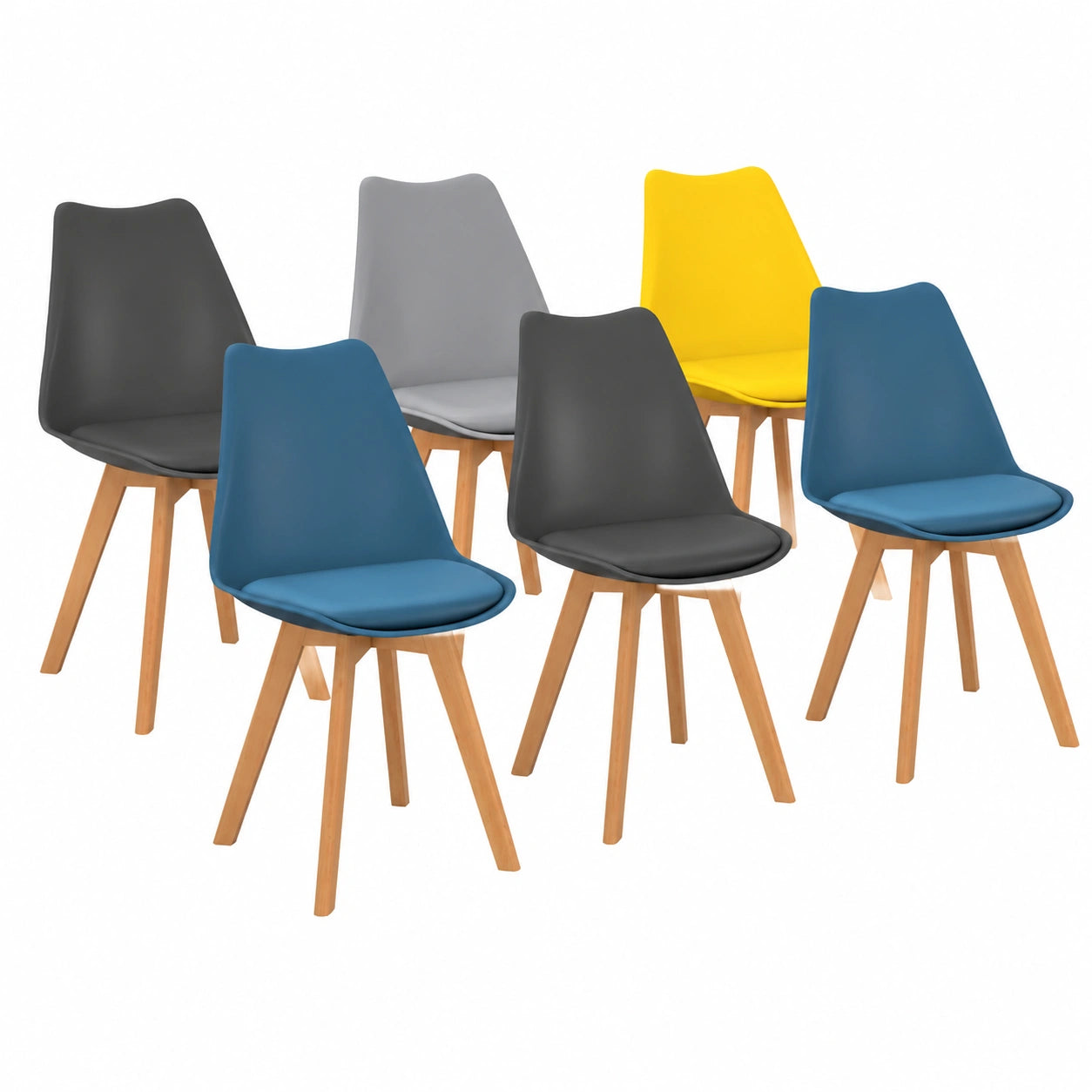Chaise, coloris gris et bleu, pour la salle à manger ou la cuisine
