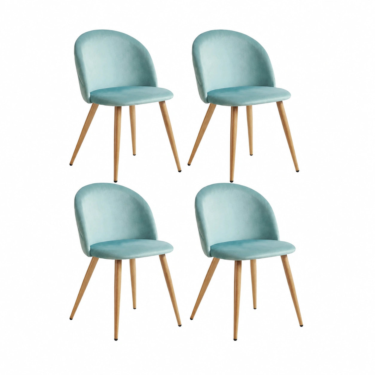 Chaise, rembourré, en chêne et velours, coloris vert, pour la salle à manger ou la cuisine