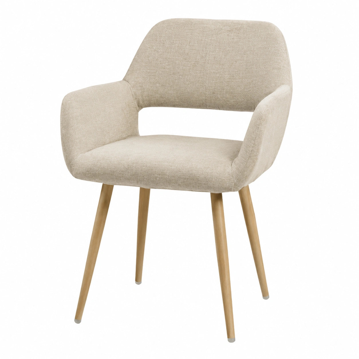 Bureau, rembourré, en métal et tissu, coloris beige et brun, pour l’espace de travail