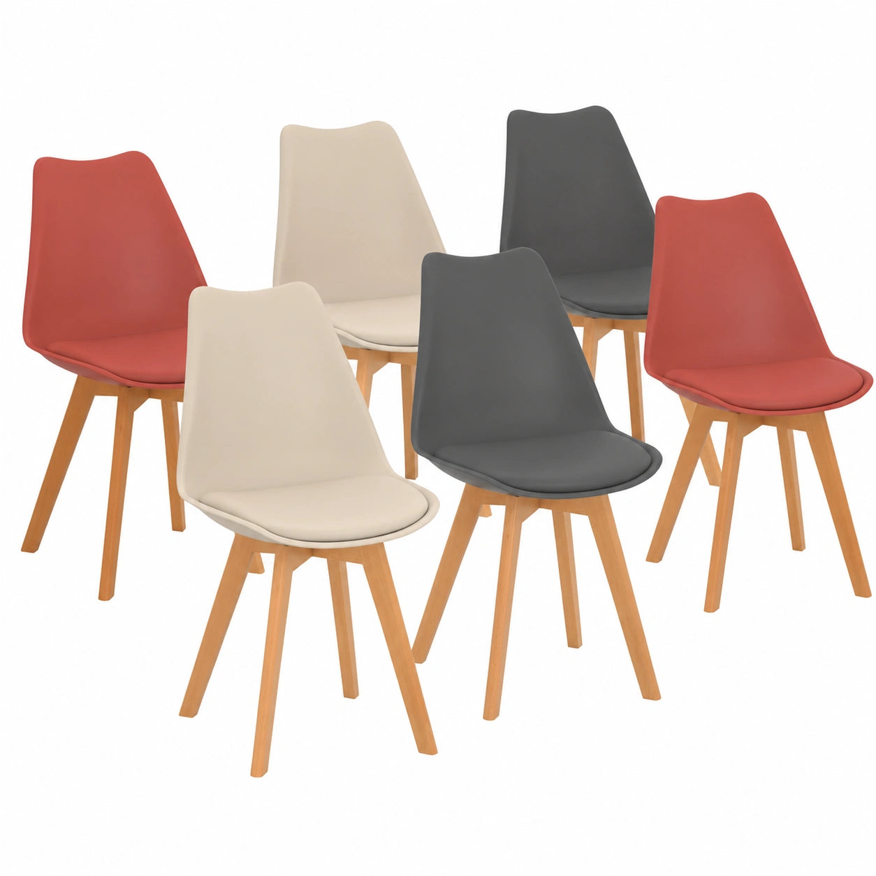 Chaise, coloris gris et beige, pour la salle à manger ou la cuisine