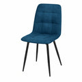 Chaise, en velours, coloris bleu, pour la salle à manger ou la cuisine