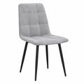 Chaise, en velours, coloris gris et bleu, pour la salle à manger ou la cuisine