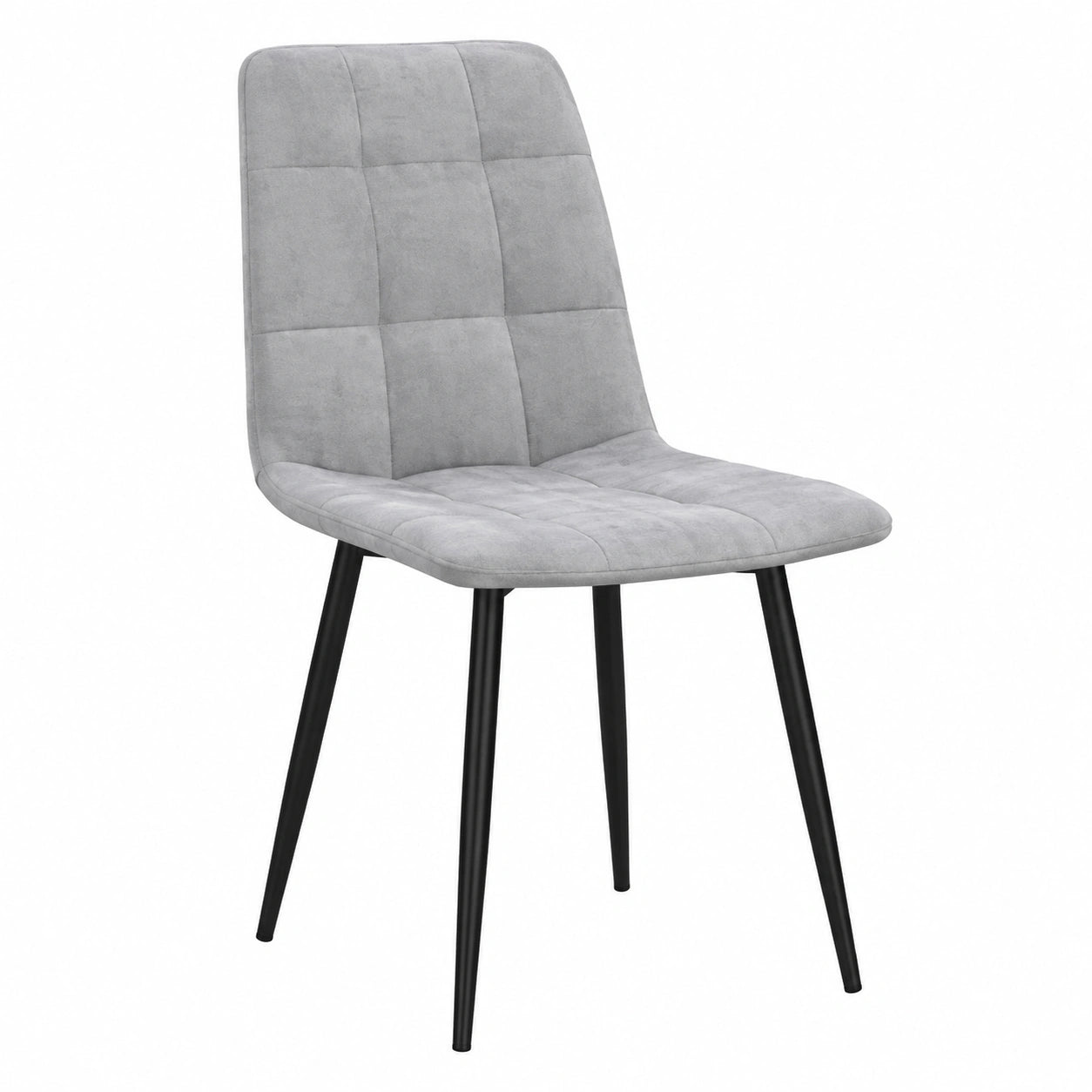 Chaise, en velours, coloris gris et bleu, pour la salle à manger ou la cuisine