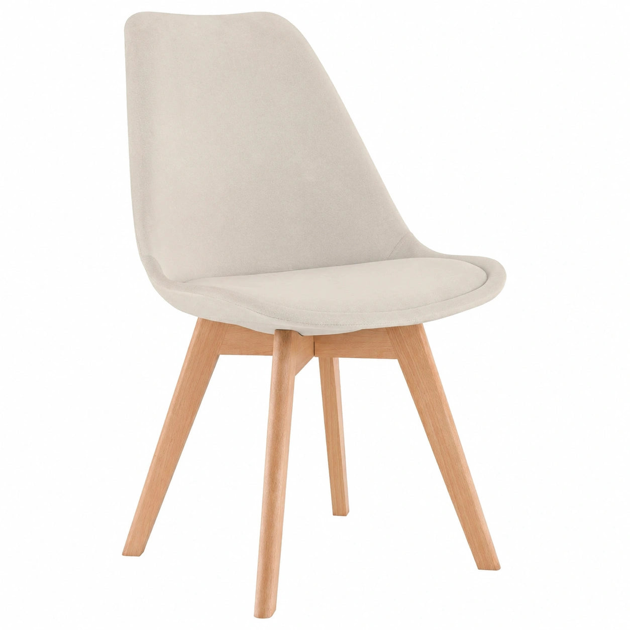 Chaise, en velours, rembourré, coloris beige, pour la salle à manger ou la cuisine