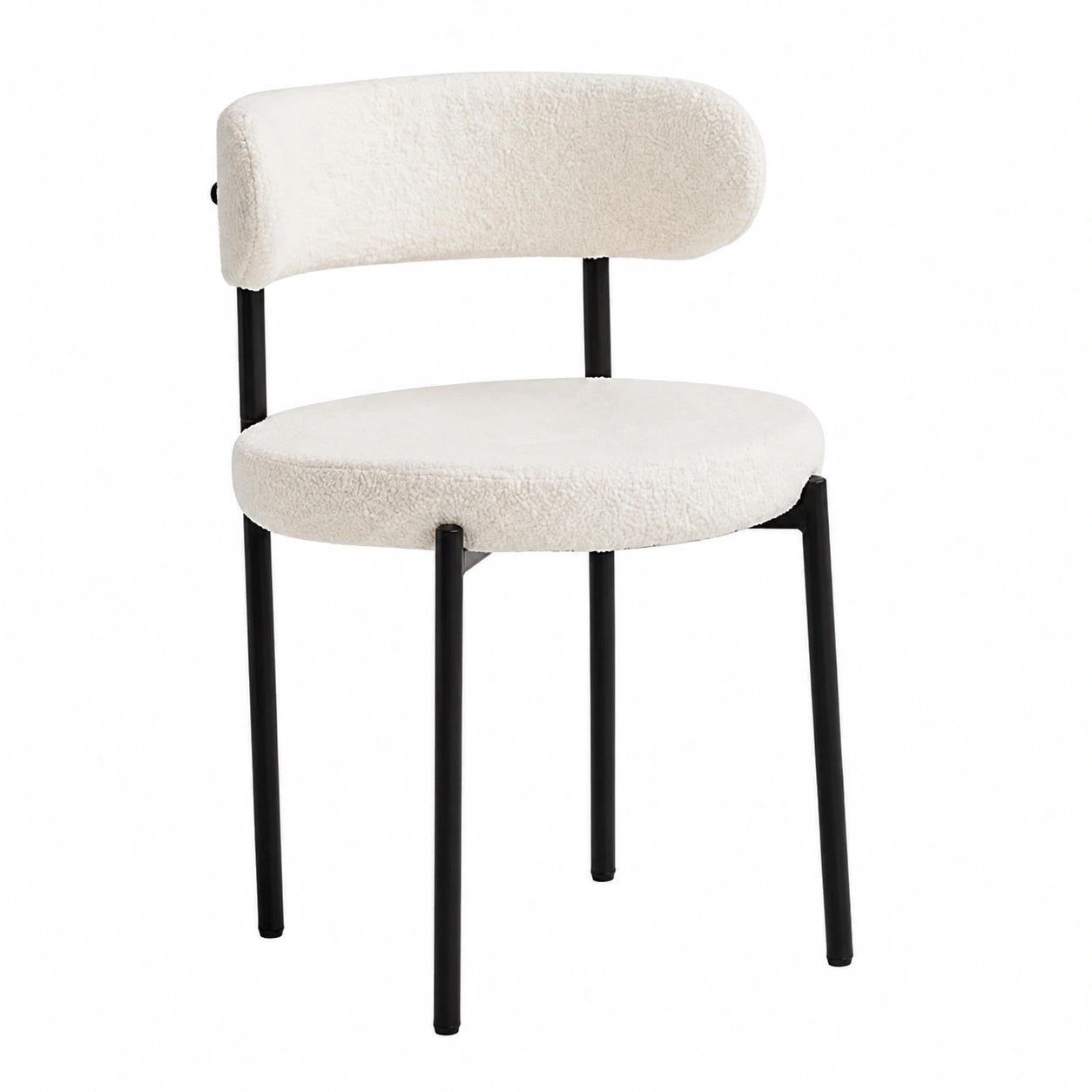 Chaise, en velours, rembourré, coloris blanc, pour la salle à manger ou la cuisine