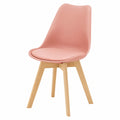 Chaise, rembourré, en similicuir, coloris rose, 82 x 49 x 54 cm, pour la salle à manger ou la cuisine