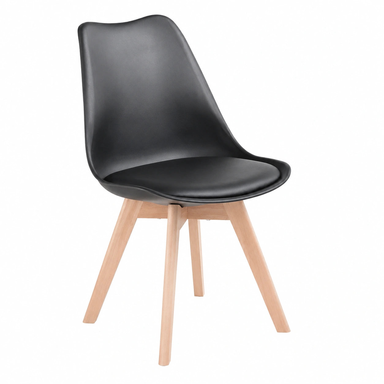 Chaise, en bois massif, coloris noir, pour la salle à manger ou la cuisine
