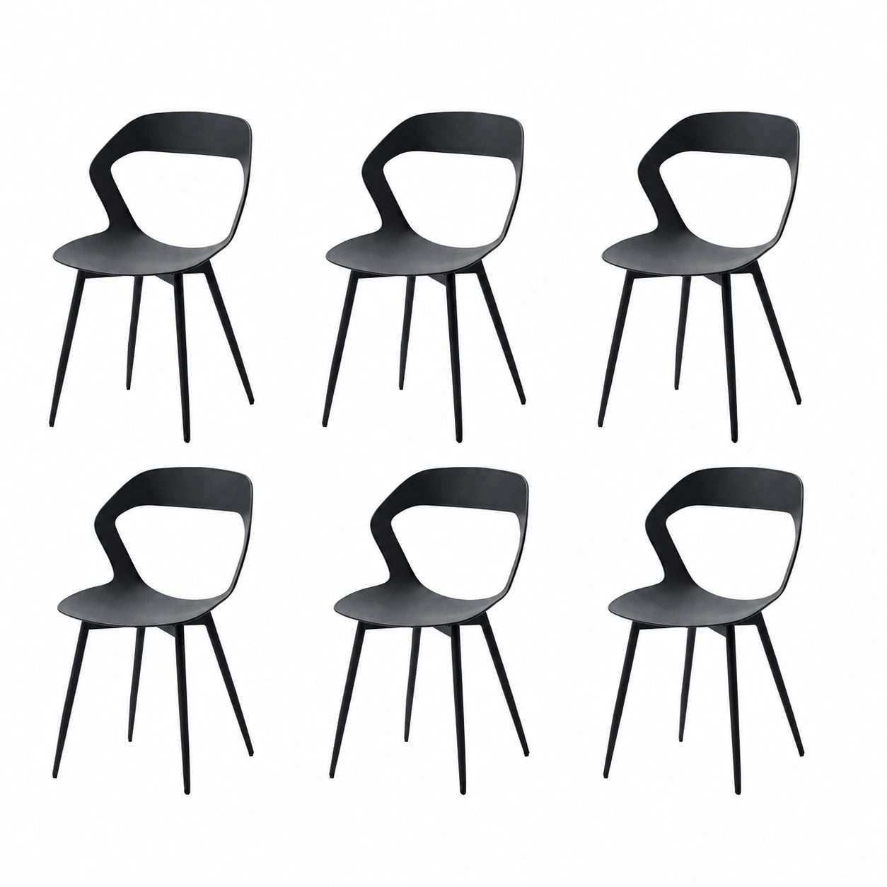Chaise, en métal, coloris noir, pour la salle à manger ou la cuisine
