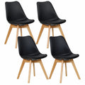 Chaise, rembourré, en bois massif, coloris noir, pour la salle à manger ou la cuisine