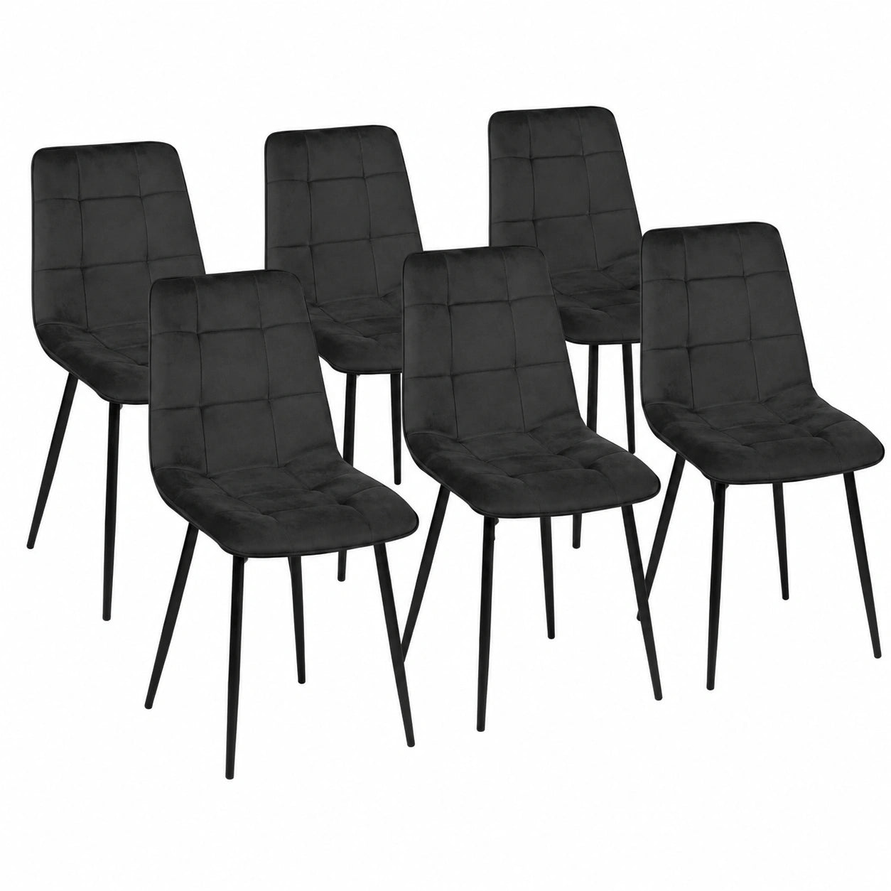 Chaise, en velours, coloris noir, pour la salle à manger ou la cuisine