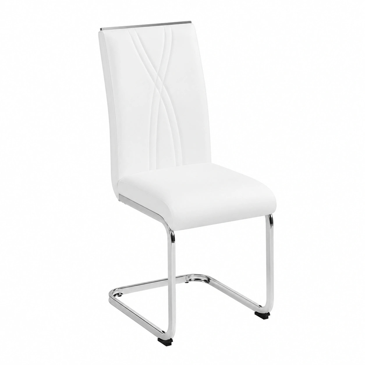 Chaise, en similicuir, coloris blanc, pour la salle à manger ou la cuisine