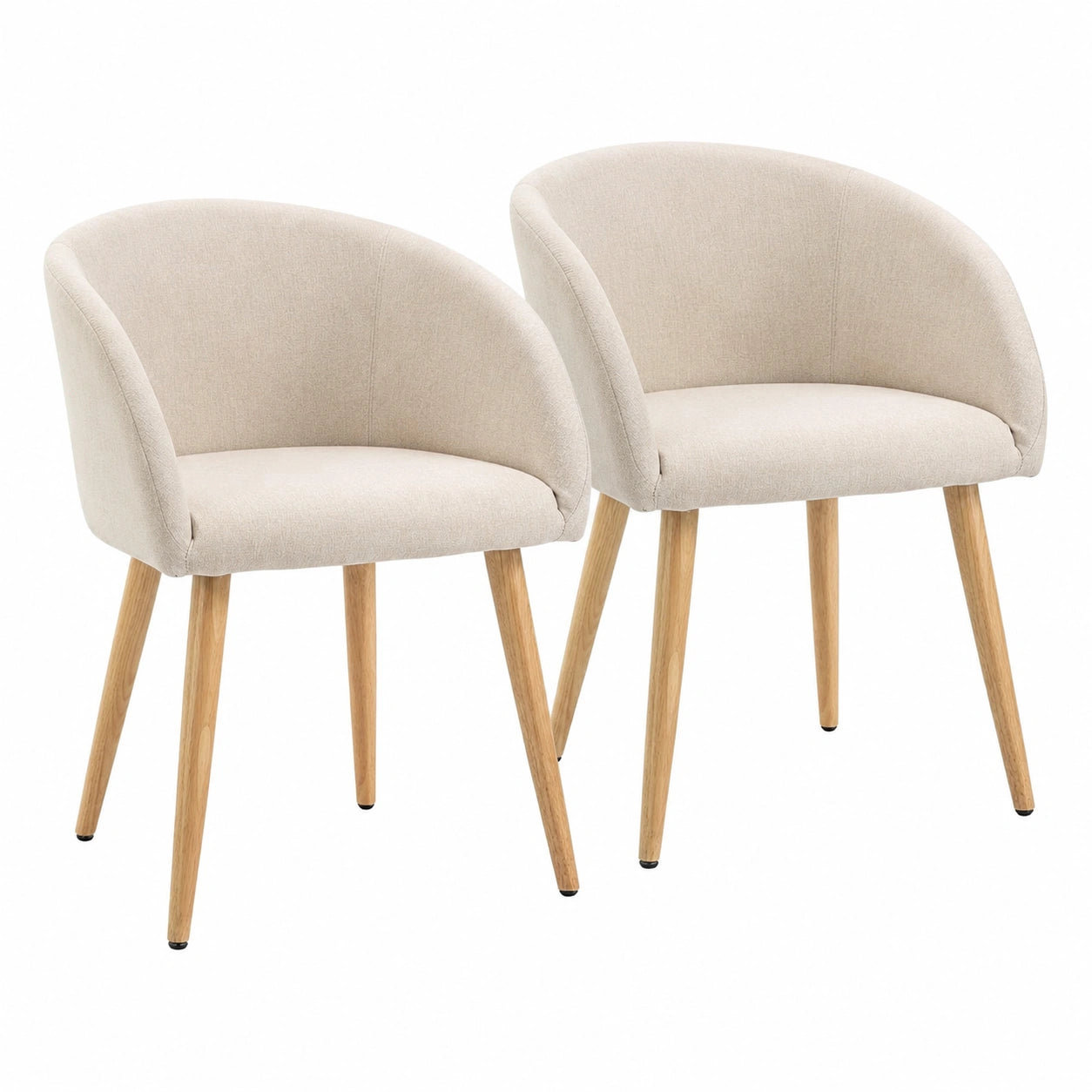 Chaise, en lin, coloris beige, pour la salle à manger ou la cuisine