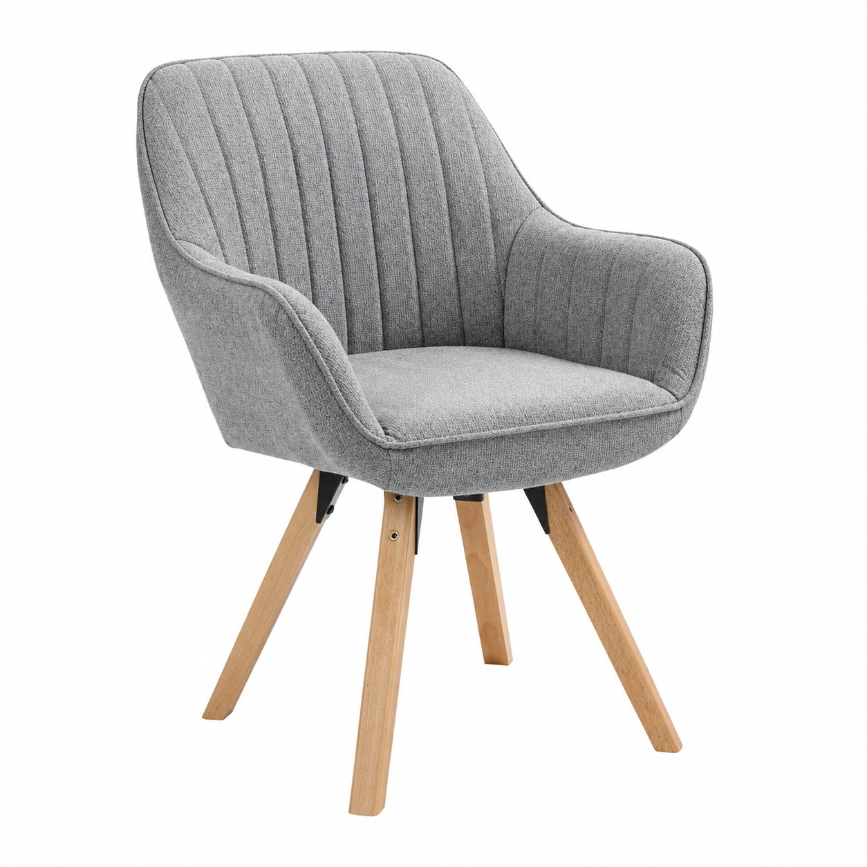 Coiffeuse, pivotant, rembourré, en bois massif et tissu, coloris gris, 60 x 58 x 83 cm, pour la chambre