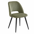 Chaise, rembourré, en velours côtelé, coloris vert, pour la salle à manger ou la cuisine