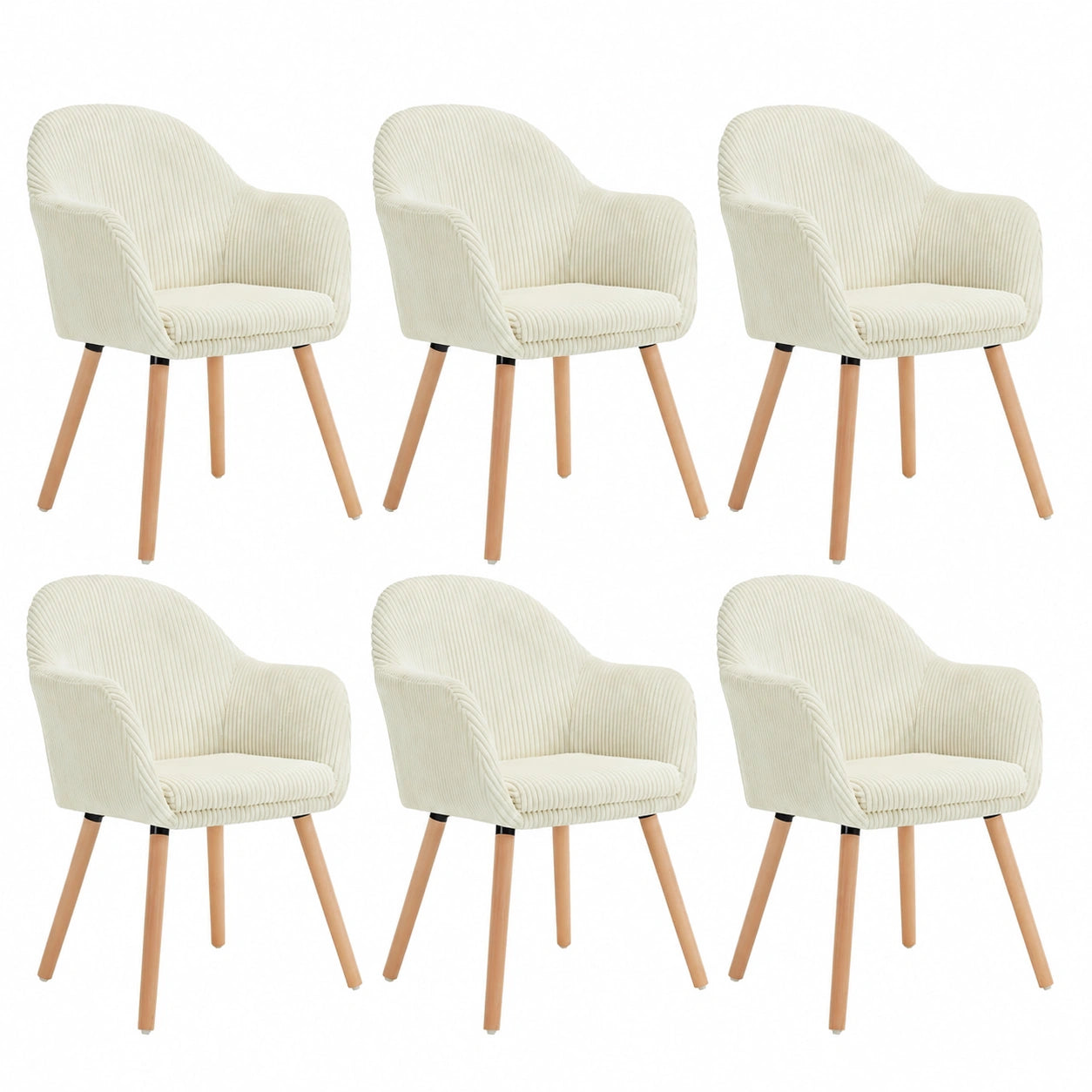 Chaise, en velours côtelé, coloris beige, pour la salle à manger ou la cuisine
