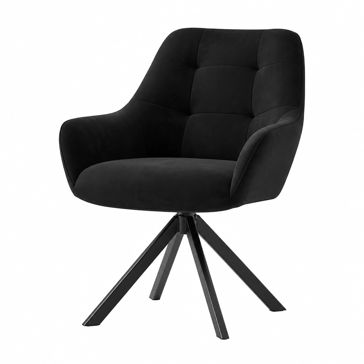 Bureau, pivotant, en métal et tissu, coloris noir, pour l’espace de travail